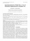 Research paper thumbnail of Appraising Inclusivity of Public Place: A Case of Residential Neighbourhoods for Jalandhar City