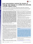 Research paper thumbnail of Event representations constrain the structure of language: Sign language as a window into universally accessible linguistic biases