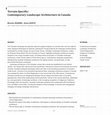 Research paper thumbnail of Terrain-Specific: Contemporary Landscape Architecture in Canada