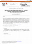 Research paper thumbnail of The Effect of Task Complexity on Iranian EFL Learners’ Listening Comprehension across Aptitude