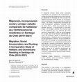 Research paper thumbnail of Migración, incorporación social y arraigo: estudio comparado de haitianos/ as y dominicanos/as residentes en Santiago de Chile (2010-2021)