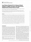 Research paper thumbnail of Low Plasma Vitamin B-12 in Kenyan School Children Is Highly Prevalent and Improved by Supplemental Animal Source Foods