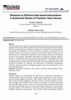 Research paper thumbnail of Obstacles to Effective Data-based Interventions: A Systematic Review of Teachers' Data Literacy