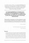 Research paper thumbnail of La responsabilidad por el mando en el Acuerdo de Paz firmado por el Gobierno Colombiano y las FARC-EP: un análisis sobre la base del caso Bemba de la Corte Penal Internacional