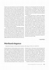 Research paper thumbnail of Moribund Elegance | Review of Philipp Ekardt, Benjamin on Fashion (2020)