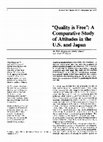 Research paper thumbnail of “Quality is Free”: A Comparative Study of Attitudes in the U.S. and Japan