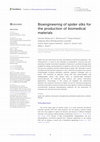 Research paper thumbnail of Bioengineering of spider silks for the production of biomedical materials