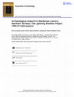 Research paper thumbnail of Archaeological research in Wardaman country, Northern Territory: The Lightning Brothers Project 1990–91 field seasons