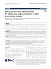 Research paper thumbnail of Efficacy of nicotine administration on obsessions and compulsions in OCD: a systematic review