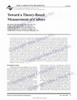 Research paper thumbnail of Toward a Theory-Based Measurement of Culture