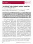 Research paper thumbnail of The relation of local order to material properties in relaxor ferroelectrics