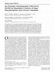 Research paper thumbnail of Ion-exchange chromatography followed by ESI-MS for quantitative analysis of sugar monophosphates from glucose catabolism