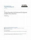 Research paper thumbnail of EngagedScholarship@CSU Teacher Preparation and Professional Development in Adult Literacy Education TEACHER PREPARATION AND PROFESSIONAL DEVELOPMENT IN ADULT LITERACY EDUCATION