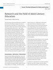 Research paper thumbnail of Research and the Field of Adult Literacy Education