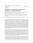 Research paper thumbnail of Collaborative Learning: Two perspectives on theory and practice