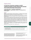 Research paper thumbnail of A novel loss-of-function mutation in <i>LACC1</i> underlies hereditary juvenile arthritis with extended intra-familial phenotypic heterogeneity