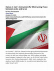 Research paper thumbnail of Hamas Is Iran's Instrument for Obstructing Peace between Arabs and Israel