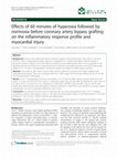 Research paper thumbnail of Effects of 60 minutes of hyperoxia followed by normoxia before coronary artery bypass grafting on the inflammatory response profile and myocardial injury