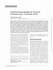 Research paper thumbnail of Polyclonal Immunoglobulin for Treatment of Bacterial Sepsis: A Systematic Review