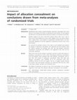 Research paper thumbnail of Impact of allocation concealment on conclusions drawn from meta-analyses of randomized trials