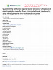 Research paper thumbnail of Quantifying tethered spinal cord tension: Ultrasound elastography results from computational, cadaveric, and intraoperative first-in-human studies