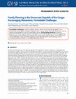 Research paper thumbnail of Family Planning in the Democratic Republic of the Congo: Encouraging Momentum, Formidable Challenges