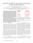 Research paper thumbnail of Measuring the effect of sousveillance in increasing socially desirable behaviour