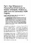 Research paper thumbnail of Part II: Sex differences in persons found not guilty by reason of insanity: analysis of data from the Connecticut NGRI Registry