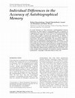 Research paper thumbnail of Individual differences in the accuracy of autobiographical memory