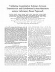 Research paper thumbnail of Validating Coordination Schemes between Transmission and Distribution System Operators using a Laboratory-Based Approach