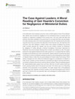 Research paper thumbnail of The Case Against Leaders: A Moral Reading of Geir Haarde's Conviction for Negligence of Ministerial Duties