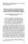 Research paper thumbnail of Using the Constant Time Delay Procedure to Teach Task-Analyzed Gross Motor Skills to Individuals with Severe Intellectual Disabilities