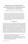 Research paper thumbnail of Aboriginal and Torres Strait Islander Peoples, Law Reform and the Return of the States