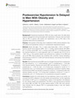 Research paper thumbnail of Postexercise Hypotension Is Delayed in Men With Obesity and Hypertension