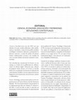 Research paper thumbnail of Editorial. Ciencia, economía, educación y patrimonio. Reflexiones contextuales