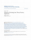 Research paper thumbnail of Methods of Teaching Latin: Theory, Practice, Application