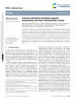 Research paper thumbnail of Calcium carbonate nanowires: greener biosynthesis and their leishmanicidal activity