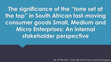 Research paper thumbnail of The significance of the "tone set at the top" in South African fast-moving consumer goods Small, Medium and Micro Enterprises: An internal stakeholder perspective