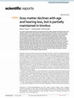 Research paper thumbnail of Gray matter declines with age and hearing loss, but is partially maintained in tinnitus