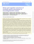 Research paper thumbnail of Motor and cognitive outcomes of cerebello-spinal stimulation in neurodegenerative ataxia