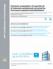 Research paper thumbnail of Chemical composition of essential oil of Indonesia sandalwood extracted by microwave-assisted hydrodistillation