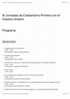 Research paper thumbnail of 'Las primeras sedes episcopales de Hispania: vacíos documentales y retos arqueológicos en la provintia Tarraconensis', in: III Jornadas de Cristianismo Primitivo en el Imperio Romano (Universidad de Murcia, Feb. 2024)