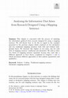 Research paper thumbnail of Analysing the Information That Arises from Research Designed Using a Mapping Sentence