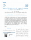 Research paper thumbnail of Preliminary Phytochemical Screening and Antispasmodic Activity of Artemisia macrocephala Jacquem