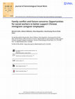 Research paper thumbnail of Family conflict and future concerns: Opportunities for social workers to better support Chinese immigrant caregiver employees