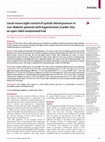 Research paper thumbnail of Usual versus tight control of systolic blood pressure in non-diabetic patients with hypertension (Cardio-Sis): an open-label randomised trial