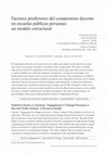 Research paper thumbnail of Factores predictores del compromiso docente en escuelas públicas peruanas: un modelo estructural