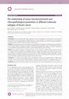 Research paper thumbnail of The relationship of tumor microenvironment and clinico-pathological parameters in different molecular subtypes of breast cancer