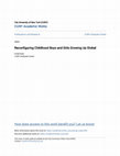 Research paper thumbnail of Reconfiguring Childhood Boys and Girls Growing Up Global