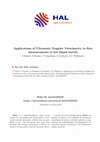 Research paper thumbnail of Applications of Ultrasonic Doppler Velocimetry to flow measurements in hot liquid metals